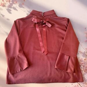 Vintage burgundy pullover in traditional Asian style made in Korea